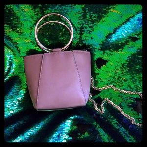 COLAB mini bag with gold round handles lilac